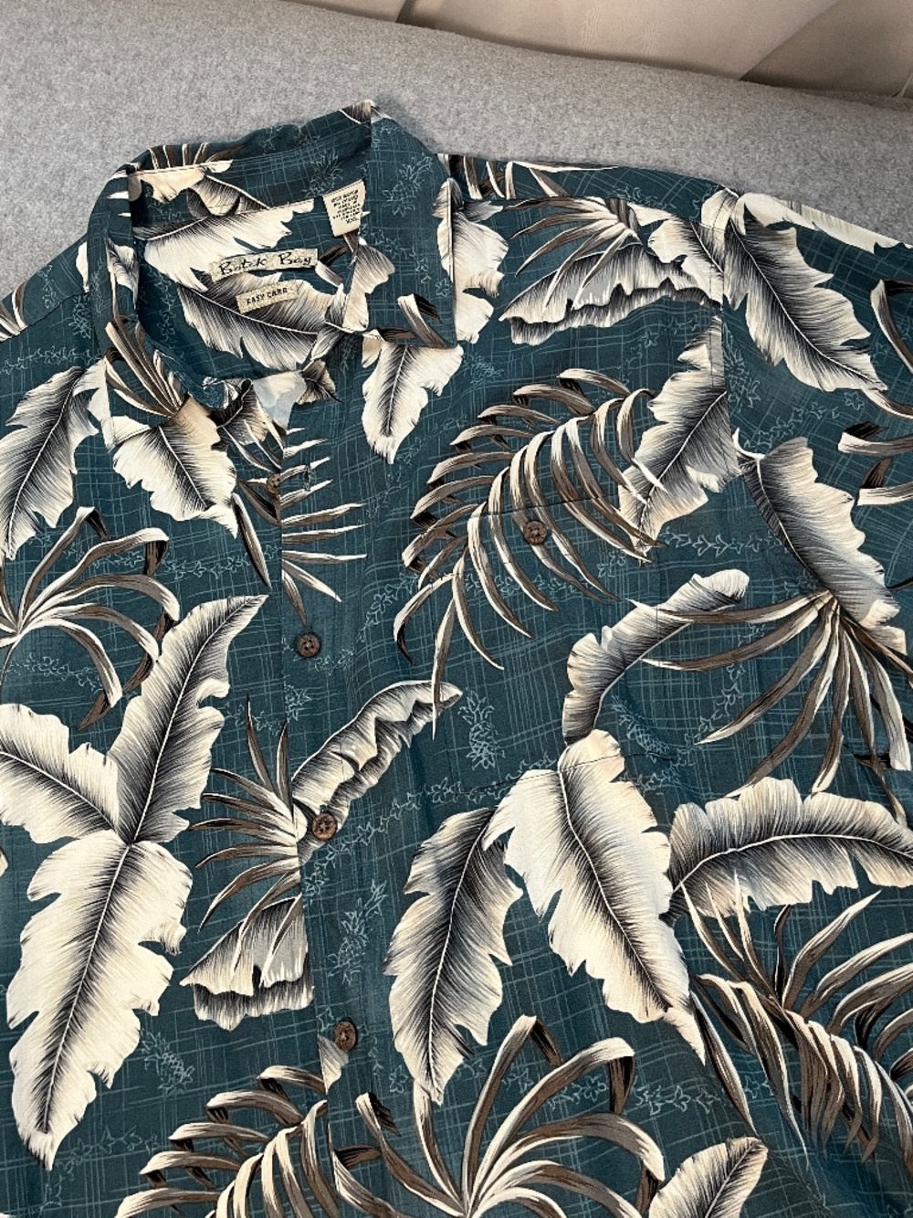 Hawaiian Tropical Rayon Shirt Mens 2XL Button Camp Palm